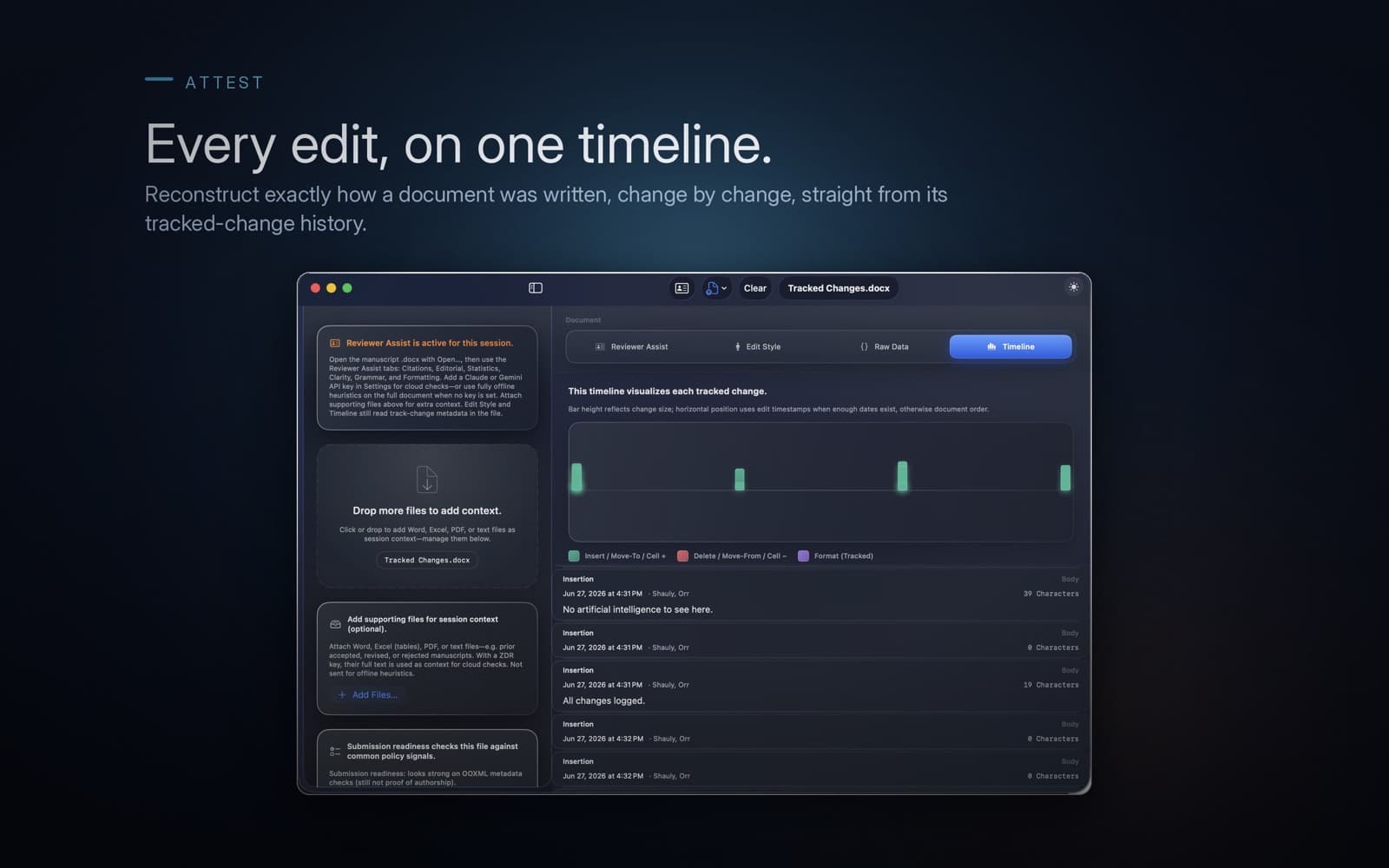 Every edit, on one timeline